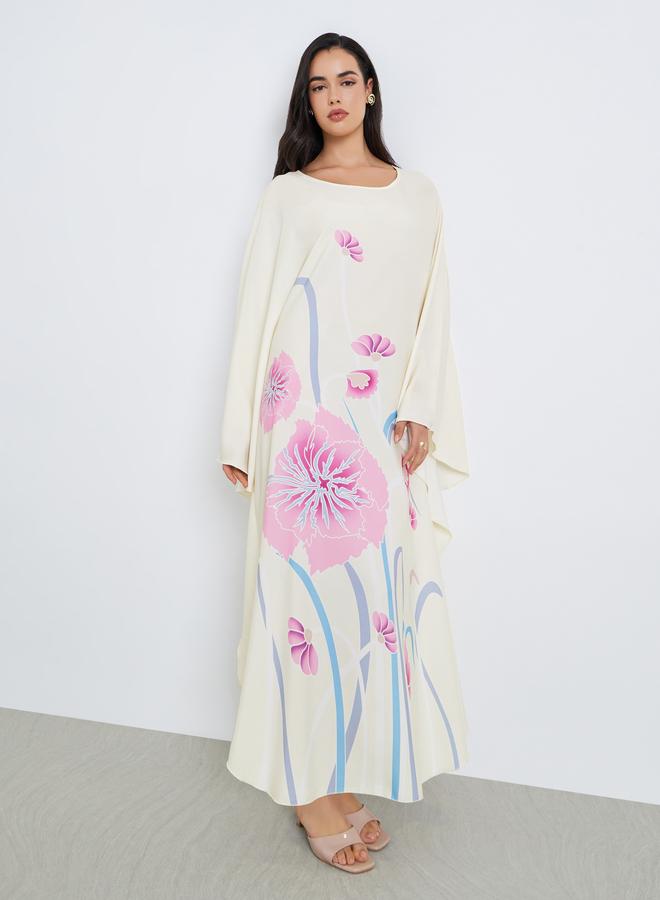 ستايلي قفطان بطبعة أزهار للنساء - Image 4